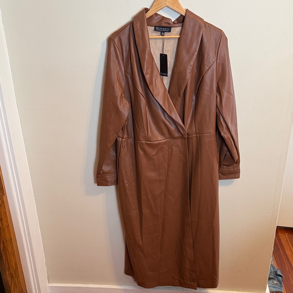 Eloquii Women's Faux Leather Dress